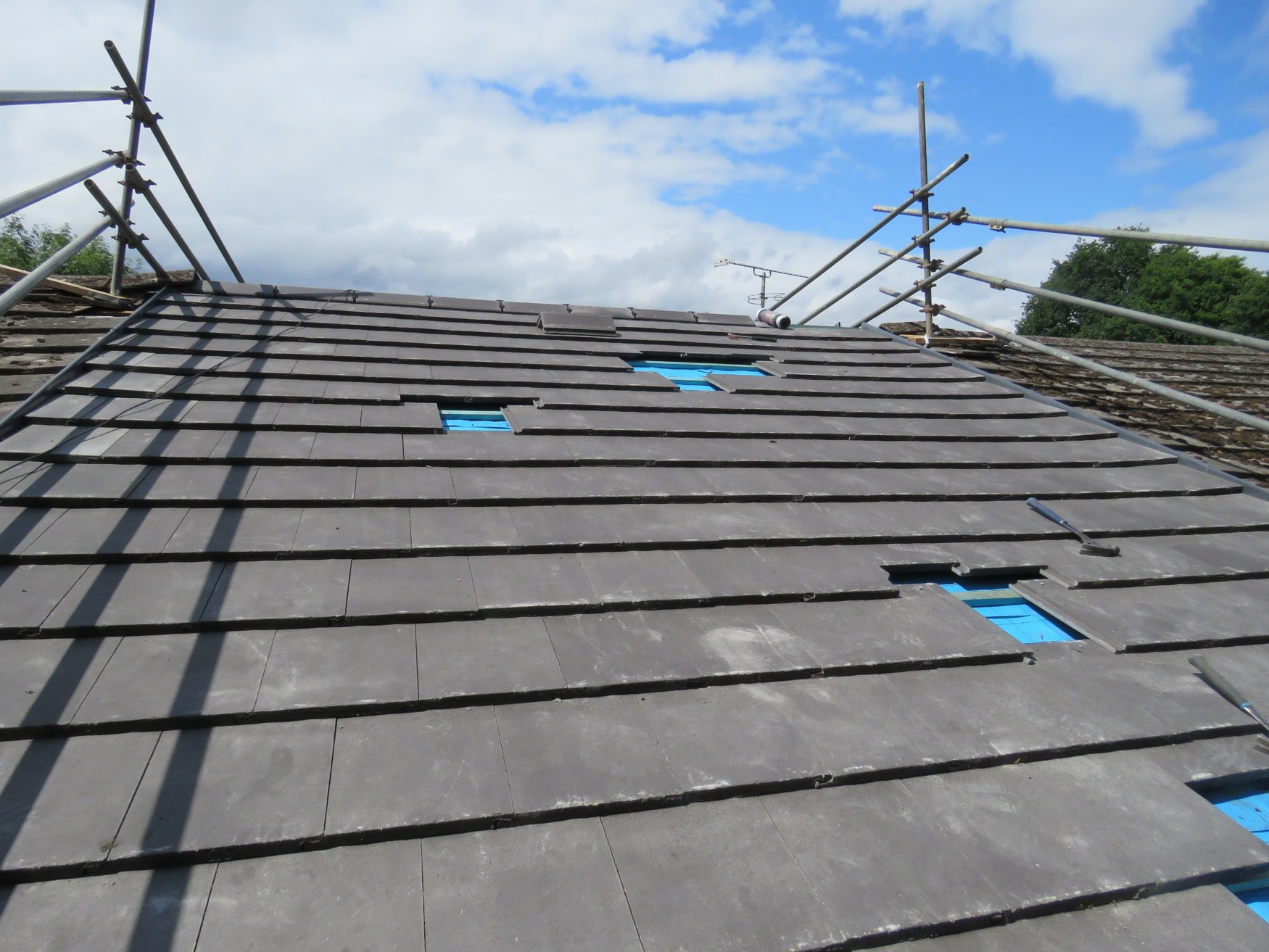 Natural slate roof repair in Helston