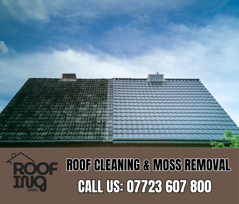 Roof cleaning and moss removal in Helston