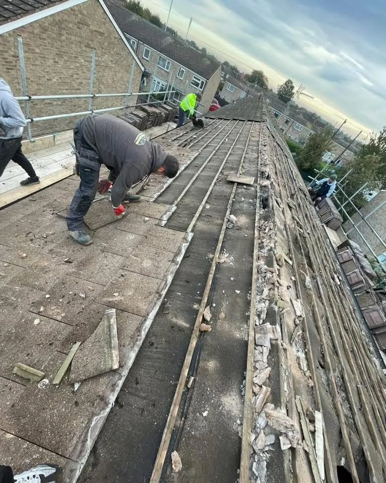 Roof strip and re-felt in progress in Helston